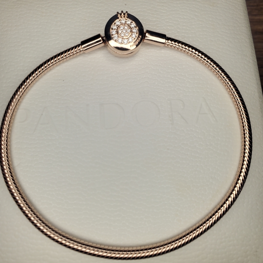Pandora Moments Sparkling Crown O Snake Chain Bracelet - Picture 2 of 10